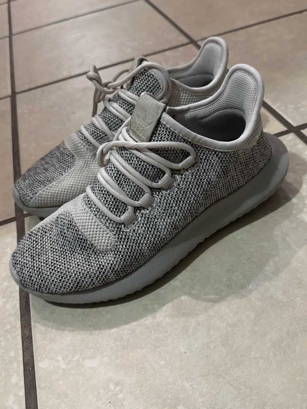 adidas Knit Low-Top Sneakers in Grey
